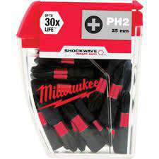 MILWAUKEE BİTS UÇ PH2 25mm 25Lİ PKT SHOCKWAVE
