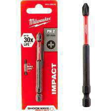 MILWAUKEE BİTS UÇ PH2 90mm. 1Lİ PKT SHOCKWAVE